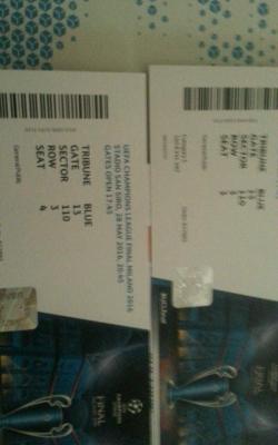 Champions League entradas para la final en Milán - 3300 eur los 6 entradas